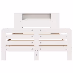 vidaXL Bed Frame without Mattress White 120x190 cm Small Double Solid Wood Pine