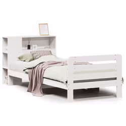 vidaXL Bed Frame without Mattress Bed Base White 90x200 cm Solid Wood Pine