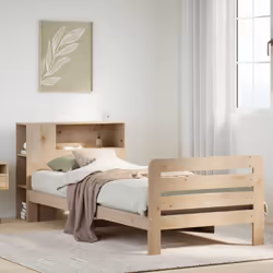 vidaXL Bed Frame without Mattress 75x190 cm Small Single Solid Wood Pine