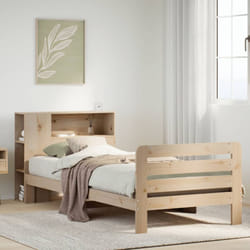 vidaXL Bed Frame without Mattress 75x190 cm Small Single Solid Wood Pine
