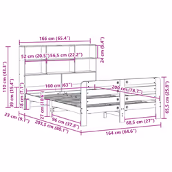vidaXL Bed Frame without Mattress Home Bed Base 160x200 cm Solid Wood Pine - white, 160 x 200 cm - Additional view 3