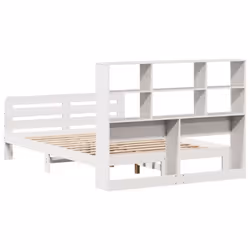 vidaXL Bed Frame without Mattress Home Bed Base 160x200 cm Solid Wood Pine - white, 160 x 200 cm - Additional view 5