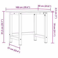 vidaXL Workbench Wooden Work Table Work Bench Tool Solid Wood Oak Rectangular - Additional view 10