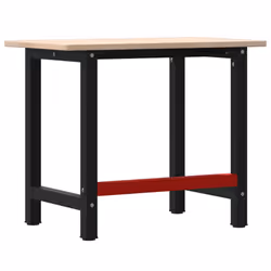 vidaXL Workbench Wooden Work Table Work Bench Tool Solid Wood Oak Rectangular - Additional view 6
