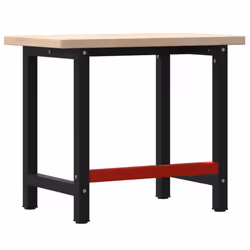 vidaXL Workbench Wooden Work Table Work Bench Tool Solid Wood Oak Rectangular - Additional view 6