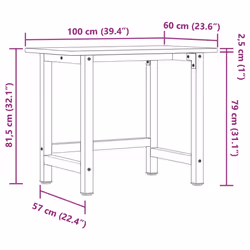 vidaXL Workbench Work Table Work Bench Light Brown Solid Wood Oak Rectangular - Additional view 10