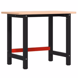 vidaXL Workbench Wooden Work Table Work Bench Solid Wood Beech Rectangular
