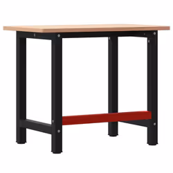 vidaXL Workbench Wooden Work Table Work Bench Solid Wood Beech Rectangular - Additional view 6