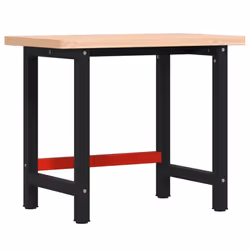 vidaXL Workbench Wooden Work Table Work Bench Solid Wood Beech Rectangular