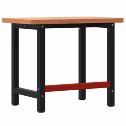 vidaXL Workbench Wooden Work Table Work Bench Solid Wood Beech Rectangular - Additional view 6