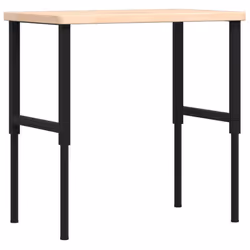 vidaXL Workbench Wooden Work Table Work Bench Tool Solid Wood Oak Rectangular