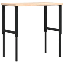 vidaXL Workbench Wooden Work Table Work Bench Tool Solid Wood Oak Rectangular