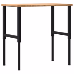 vidaXL Workbench Work Table Work Bench Light Brown Solid Wood Oak Rectangular - Additional view 6