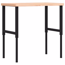 vidaXL Workbench Wooden Work Table Work Bench Solid Wood Beech Rectangular - Additional view 6