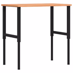 vidaXL Workbench Wooden Work Table Work Bench Solid Wood Beech Rectangular - Additional view 6