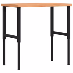 vidaXL Workbench Wooden Work Table Work Bench Solid Wood Beech Rectangular - Additional view 6