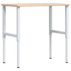 vidaXL Workbench Wooden Work Table Work Bench Tool Solid Wood Oak Rectangular