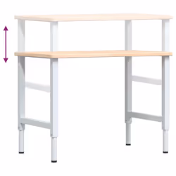 vidaXL Workbench Wooden Work Table Work Bench Tool Solid Wood Oak Rectangular - Additional view 8