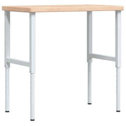 vidaXL Workbench Wooden Work Table Work Bench Tool Solid Wood Oak Rectangular