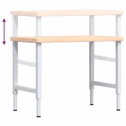 vidaXL Workbench Wooden Work Table Work Bench Tool Solid Wood Oak Rectangular - Additional view 8
