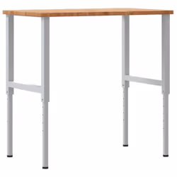 vidaXL Workbench Work Table Work Bench Light Brown Solid Wood Oak Rectangular - Additional view 6