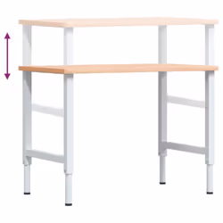 vidaXL Workbench Wooden Work Table Work Bench Solid Wood Beech Rectangular - Additional view 8
