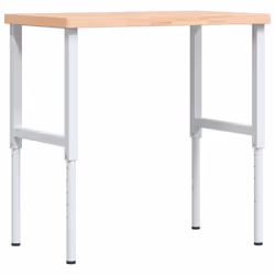 vidaXL Workbench Wooden Work Table Work Bench Solid Wood Beech Rectangular - Additional view 6