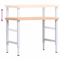 vidaXL Workbench Wooden Work Table Work Bench Solid Wood Beech Rectangular - Additional view 8