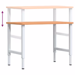 vidaXL Workbench Wooden Work Table Work Bench Solid Wood Beech Rectangular - Additional view 8