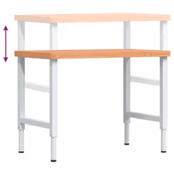 vidaXL Workbench Wooden Work Table Work Bench Solid Wood Beech Rectangular - Additional view 8