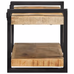 vidaXL Wall Shelf 70x33x35 cm Solid Wood Acacia floating shelf - Solid rough mango wood, 70 x 33 x 35 cm - Additional view 4