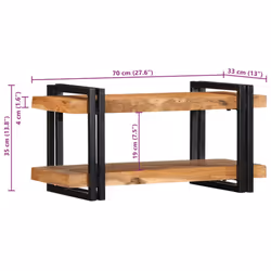 vidaXL Wall Shelf 70x33x35 cm Solid Wood Acacia floating shelf - Solid acacia wood, 70 x 33 x 35 cm