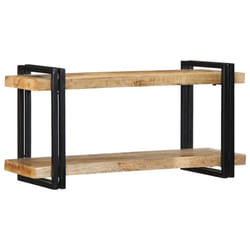 vidaXL Wall Shelf 70x33x35 cm Solid Wood Acacia floating shelf - Solid rough mango wood, 90 x 33 x 45 cm
