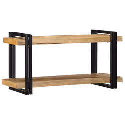 vidaXL Wall Shelf 70x33x35 cm Solid Wood Acacia floating shelf - Solid rough mango wood, 90 x 33 x 45 cm