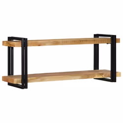 vidaXL Wall Shelf 70x33x35 cm Solid Wood Acacia floating shelf - Solid rough mango wood, 110 x 33 x 45 cm