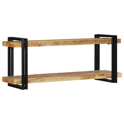 vidaXL Wall Shelf 70x33x35 cm Solid Wood Acacia floating shelf - Solid rough mango wood, 110 x 33 x 45 cm