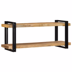 vidaXL Wall Shelf 70x33x35 cm Solid Wood Acacia floating shelf - Solid rough mango wood, 110 x 33 x 45 cm