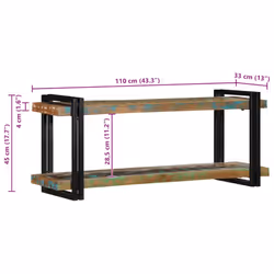 vidaXL Wall Shelf 70x33x35 cm Solid Wood Acacia floating shelf - Solid reclaimed wood, 110 x 33 x 45 cm