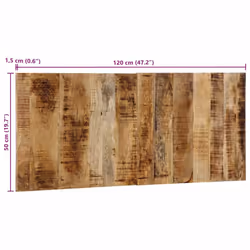 vidaXL Headboard Multicolour 140 cm Solid Wood Reclaimed bed headboard - Solid rough mango wood, 120 x 1.5 x 50 cm - Additional view 10