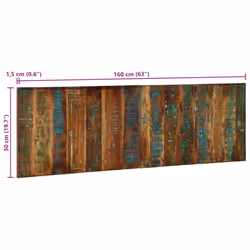 vidaXL Headboard Multicolour 140 cm Solid Wood Reclaimed bed headboard - Solid reclaimed wood, 160 x 1.5 x 50 cm - Additional view 10
