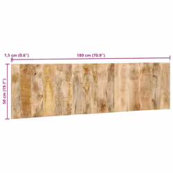vidaXL Headboard Multicolour 140 cm Solid Wood Reclaimed bed headboard - Solid rough mango wood, 180 x 1.5 x 50 cm - Additional view 10