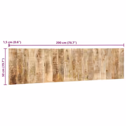 vidaXL Headboard Multicolour 140 cm Solid Wood Reclaimed bed headboard - Solid rough mango wood, 200 x 1.5 x 50 cm