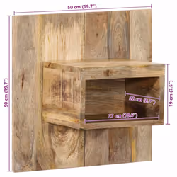 vidaXL Bedside Cabinet Nightstand Bed Cabinet Multicolour Solid Wood Reclaimed - Solid rough mango wood, 50x27x50 cm/ 2 pcs - Additional view 9