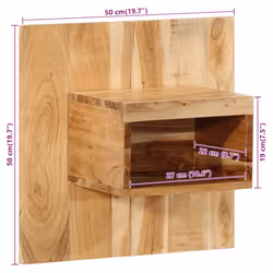 vidaXL Bedside Cabinet Nightstand Bed Cabinet Multicolour Solid Wood Reclaimed - Solid acacia wood, 50x27x50 cm/ 2 pcs - Additional view 9