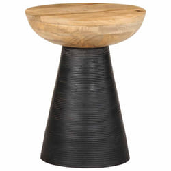 vidaXL Side Table Black Ã37x45 cm Solid Wood Mango end table sofa side table - black