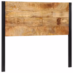 vidaXL Headboard 100 cm Solid Wood Mango and Iron bed headboard - Solid mango wood, 120 cm