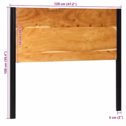 vidaXL Headboard 100 cm Solid Wood Mango and Iron bed headboard - Solid acacia wood, 120 cm - Additional view 10