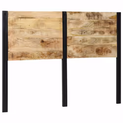 vidaXL Headboard 100 cm Solid Wood Mango and Iron bed headboard - Solid mango wood, 140 cm