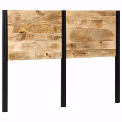 vidaXL Headboard 100 cm Solid Wood Mango and Iron bed headboard - Solid mango wood, 140 cm