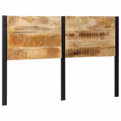 vidaXL Headboard 100 cm Solid Wood Mango and Iron bed headboard - Solid mango wood, 160 cm